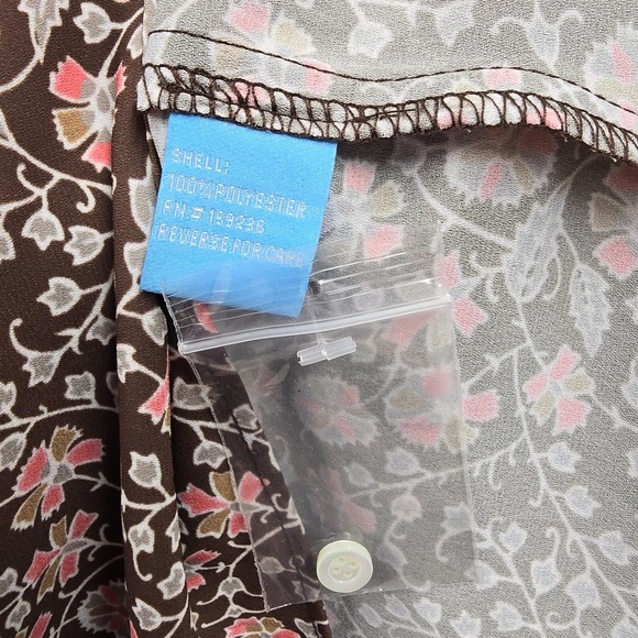 J McLaughlin‎ Dress Womens Medium Brown Floral Long Sleeve Pockets Lightweight - Picture 7 of 13